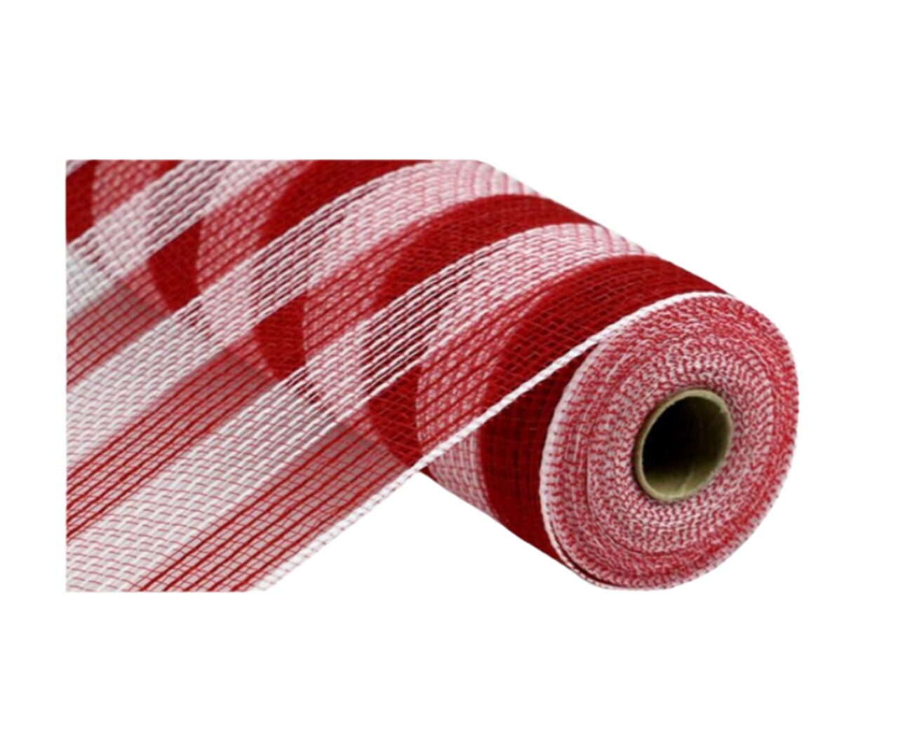 10.5&#x22; x 10yd Red/White Stripe Faux Jute Mesh Roll - Ideal for Wreath Making &#x26; Craft Projects-RY831949